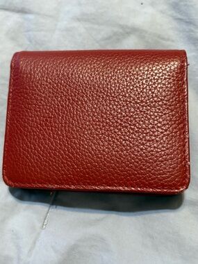 Buxton Red Pebbled Leather Phone Wallet Case